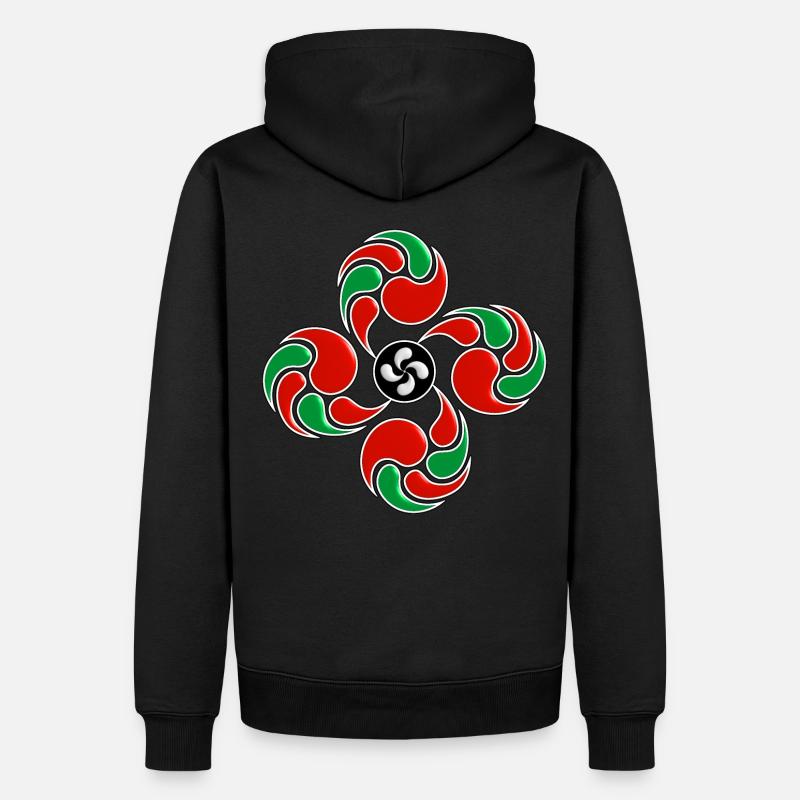 Symbole Basque, Lauburu n°2 - Sweat à capuche Premium bio Homme - noir
