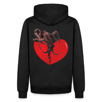 Octopus tient le cœur brisé ensemble cadeau - Sweat à capuche Premium bio Homme - noir - Dos - Nico (187cm)