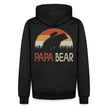 dad bear gift humor dad Dad's birthday - Men’s Premium Organic Hoodie - black - Back - Nico (187cm)