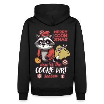 Keksfurz Saison Weihnachten - Männer Premium Bio Hoodie - Schwarz - Hinten - Nico (187cm)