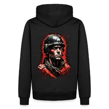 soldier 4 - Sweat à capuche Premium bio Homme - noir - Dos - Nico (187cm)