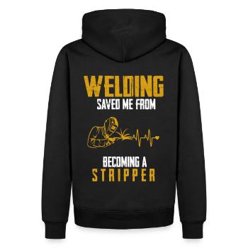 Welding Saved Me From Becoming A Stripper Welder - Männer Premium Bio Hoodie - Schwarz - Hinten - Nico (187cm)