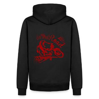Motorossa - Männer Premium Bio Hoodie - Schwarz - Hinten - Nico (187cm)