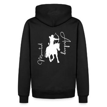 Mounted archer white - Men’s Premium Organic Hoodie - black - Back - Nico (187cm)