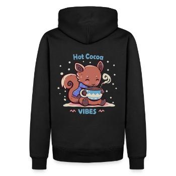 Heiße Kakao-Vibes - Männer Premium Bio Hoodie - Schwarz - Hinten - Nico (187cm)