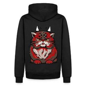 Satanic Cat Cats Little Devil Satan Halloween - Men’s Premium Organic Hoodie - black - Back - Nico (187cm)
