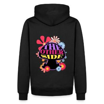 The other side - Männer Premium Bio Hoodie - Schwarz - Hinten - Nico (187cm)