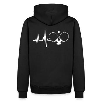 Tennis de table Heartbeat ECG Joueur de tennis de table - Sweat à capuche Premium bio Homme - noir - Dos - Nico (187cm)