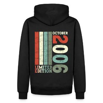 October Vintage 2006 16th Birthday Gift Cool - Men’s Premium Organic Hoodie - black - Back - Nico (187cm)