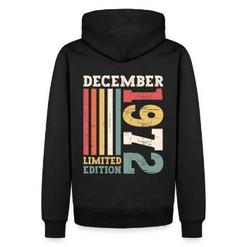 Décembre Né en 1972 Cadeau du 50e anniversaire - Sweat à capuche Premium bio Homme - noir - Dos - Nico (187cm)