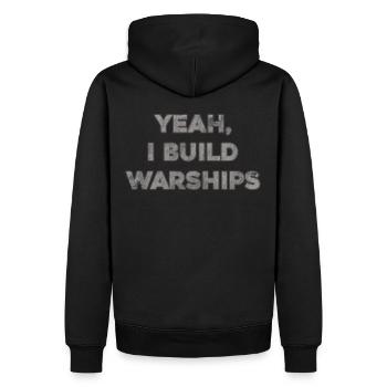 Maquette bateau constructeur Vintage navire de guerre - Sweat à capuche Premium bio Homme - noir - Dos - Nico (187cm)