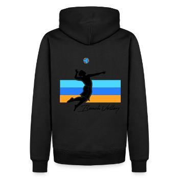 Beach-volleyeur - Sweat à capuche Premium bio Homme - noir - Dos - Nico (187cm)