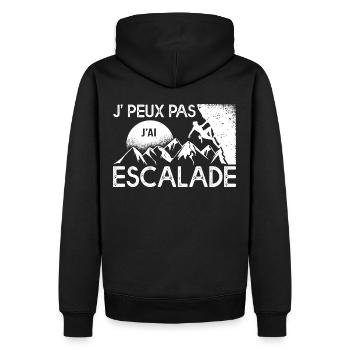 J'peux pas j'ai ESCALADE cadeau escalade bloc - Sweat à capuche Premium bio Homme - noir - Dos - Nico (187cm)