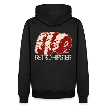 RetroHipster (Édition Marx-Engels-Lénine) - Sweat à capuche Premium bio Homme - noir - Dos - Nico (187cm)