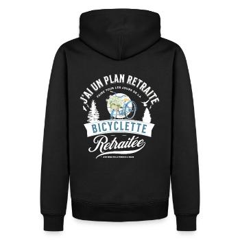 J'ai un plan retraite, faire tous les jours de la - Sweat à capuche Premium bio Homme - noir - Dos - Nico (187cm)