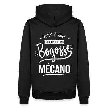mécanisien bogosse mécano cadeau humour mécanique - Sweat à capuche Premium bio Homme - noir - Dos - Nico (187cm)