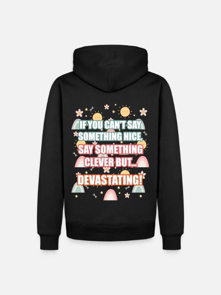 Cleverly Devastating Quote Tee - Men’s Premium Organic Hoodie - black