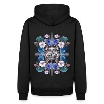 Sacré-Cœur de Jésus, Jésus-Christ, Rose Decor - Sweat à capuche Premium bio Homme - noir - Dos - Nico (187cm)