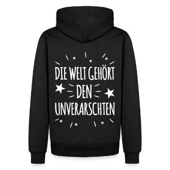 Pas baisé - Sweat à capuche Premium bio Homme - noir - Dos - Nico (187cm)