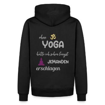 Yoga Meditation Namaste Om Chakra Yoga Spruch - Männer Premium Bio Hoodie - Schwarz - Hinten - Nico (187cm)