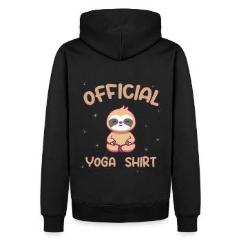 Chemise de Yoga Officielle Paresseux Namaste Méditation Om - Sweat à capuche Premium bio Homme - noir - Dos - Nico (187cm)