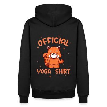 Chemise de Yoga Officielle Fox Méditation Namaste Om - Sweat à capuche Premium bio Homme - noir - Dos - Nico (187cm)