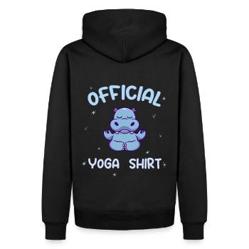 Chemise Yoga Officielle Hippo Méditation Namaste Om - Sweat à capuche Premium bio Homme - noir - Dos - Nico (187cm)