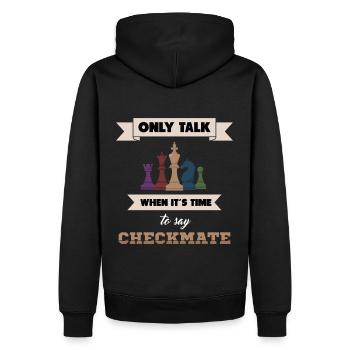 Schachmatt Schach Schachspieler Schachbrett - Männer Premium Bio Hoodie - Schwarz - Hinten - Nico (187cm)