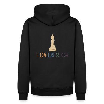 Damengambit Schach Dame Schachfiguren Schachspiel - Männer Premium Bio Hoodie - Schwarz - Hinten - Nico (187cm)