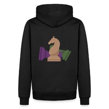 Schach Springer Schachfiguren Schachspieler Matt - Männer Premium Bio Hoodie - Schwarz - Hinten - Nico (187cm)