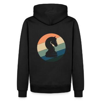 Vintage Chess Knight Chess Pieces Chess Set - Men’s Premium Organic Hoodie - black - Back - Nico (187cm)
