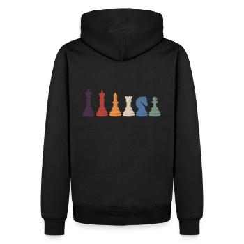 Pièces d’échecs vintage Joueur d’échecs Matt - Sweat à capuche Premium bio Homme - noir - Dos - Nico (187cm)