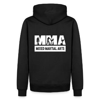 MMA Martial Arts Muay Thai Boxen Karate Kampfsport - Männer Premium Bio Hoodie - Schwarz - Hinten - Nico (187cm)