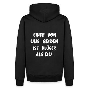 klüger als du Lustiger Spruch Genie Genius schlau - Männer Premium Bio Hoodie - Schwarz - Hinten - Nico (187cm)