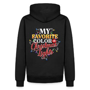 Lumières de Noël Hommes Garçons Lumières de Noël - Sweat à capuche Premium bio Homme - noir - Dos - Nico (187cm)