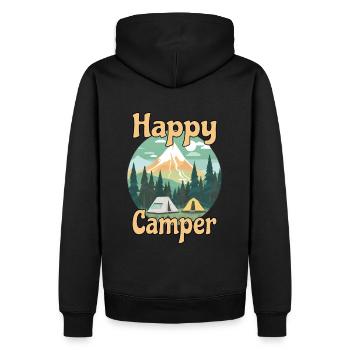 Lustiger Camper und Wanderer Liebhaber - Männer Premium Bio Hoodie - Schwarz - Hinten - Nico (187cm)
