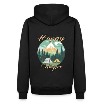 Lustiger Camper und Wanderer Liebhaber - Männer Premium Bio Hoodie - Schwarz - Hinten - Nico (187cm)