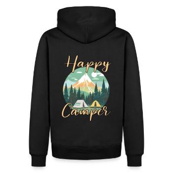 Lustiger Camper und Wanderer Liebhaber - Männer Premium Bio Hoodie - Schwarz - Hinten - Nico (187cm)