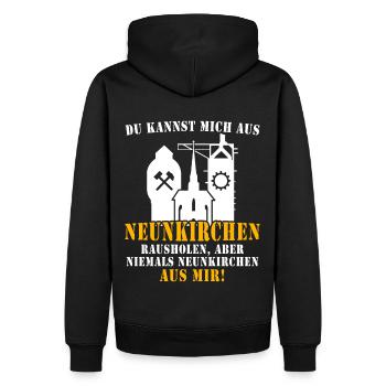 66538 Neunkirchen Saar Saarland Stadt - Männer Premium Bio Hoodie - Schwarz - Hinten - Nico (187cm)