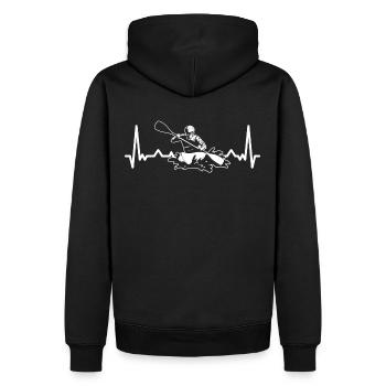 Heartbeat rafting en bateau promenade montagnes eau vive - Sweat à capuche Premium bio Homme - noir - Dos - Nico (187cm)