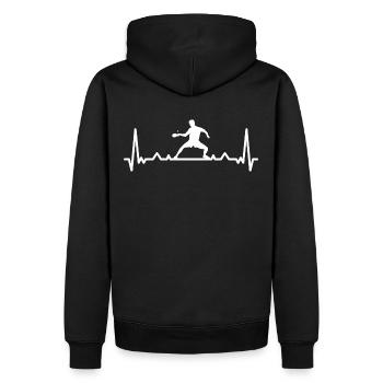 Heartbeat Tennis de table ECG Ping Pong - Sweat à capuche Premium bio Homme - noir - Dos - Nico (187cm)
