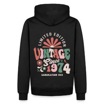 1974 Geburtstag Jahrgang 1974 - Männer Premium Bio Hoodie - Schwarz - Hinten - Nico (187cm)