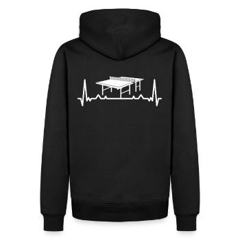 Herzschlag Tischtennisplatte EKG Ping Pong - Männer Premium Bio Hoodie - Schwarz - Hinten - Nico (187cm)