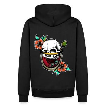 Eiskontakt - Männer Premium Bio Hoodie - Schwarz - Hinten - Nico (187cm)