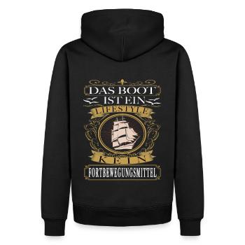 Das boot ist ein Lifestyle - Schiffe - Männer Premium Bio Hoodie - Schwarz - Hinten - Nico (187cm)