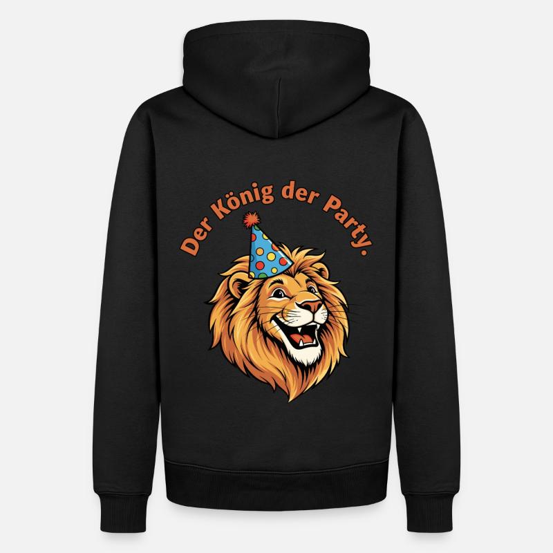 Der König der Party - Männer Premium Bio Hoodie - Schwarz