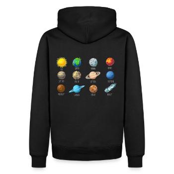 Planètes avec des noms - Sweat à capuche Premium bio Homme - noir - Dos - Nico (187cm)