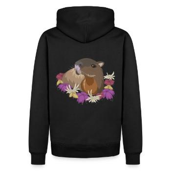 Capybara - Männer Premium Bio Hoodie - Schwarz - Hinten - Nico (187cm)