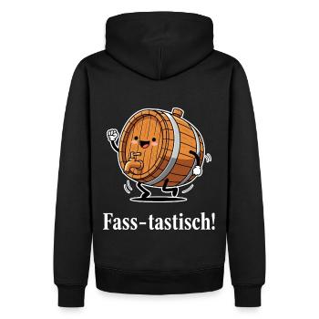 Fass-tastisch ! - Männer Premium Bio Hoodie - Schwarz - Hinten - Nico (187cm)