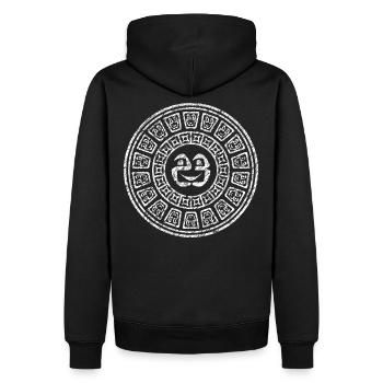 23k19maya - Männer Premium Bio Hoodie - Schwarz - Hinten - Nico (187cm)